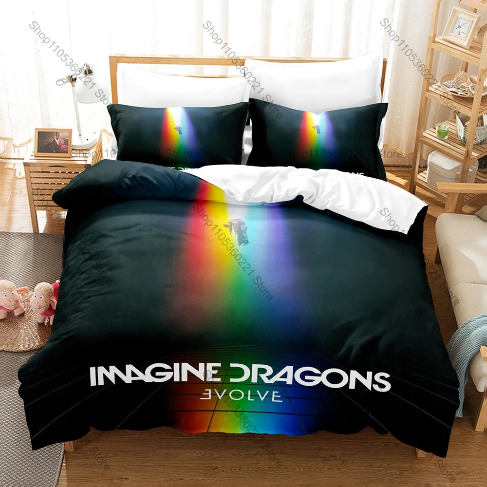Imagine Dragons Bedding Set 3D Print Rock Band Duvet Cover Set Twin Full Queen King Size Bed Linen 3PCS for Fans Bedroom Decor