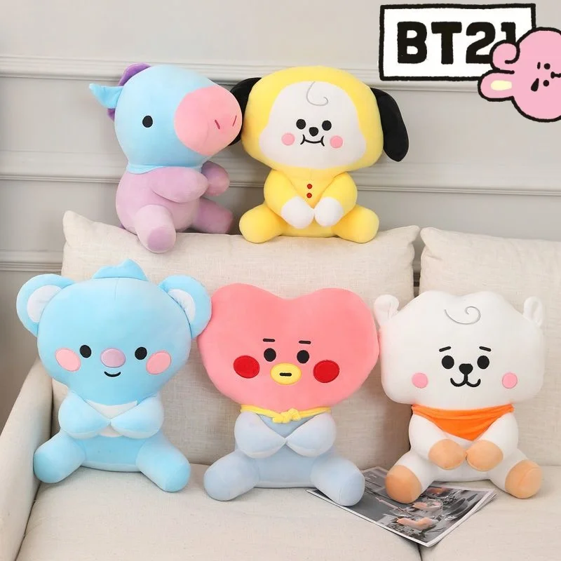 

Sweet BT21 Series New Cute Creative Cartoon Sitting Figurine Soft Skin-Friendly Plush Toy Sofa Fashion Decorative Ornament Gift