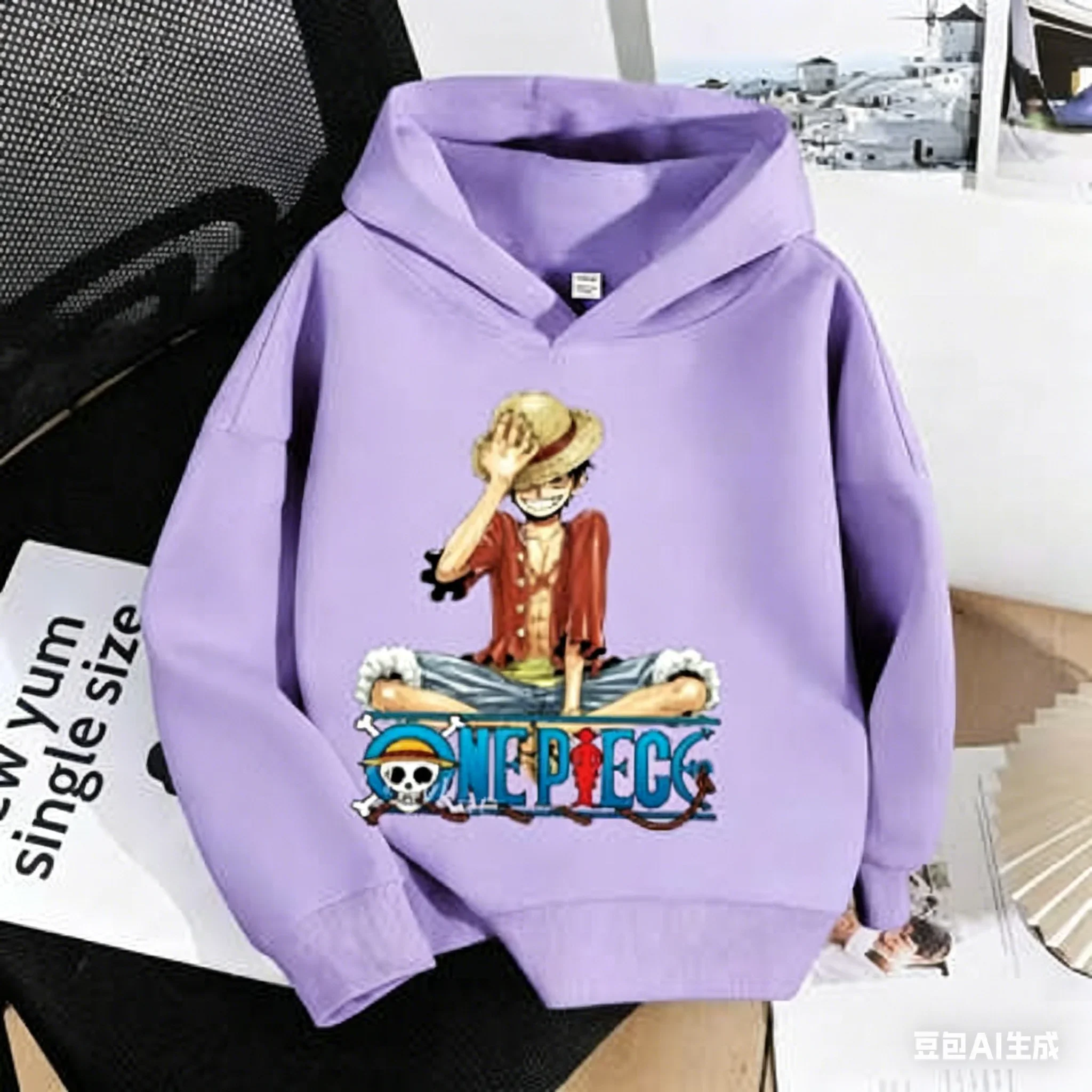 

Fashion Soft Clothes Sweatshirt Boys Girls Outfits Gifts One Piece Clothing Kids Cute Cartoon Thick Hoodie Luffy Anime Hoodies