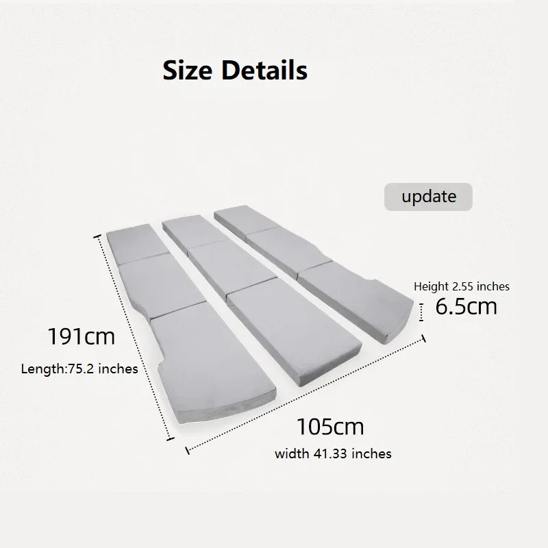 Car Carrier Mattress Custom Camping Folding Memory Mattress for Two People for Tesla Model Y Mattress Portable Trunk Travel Bed