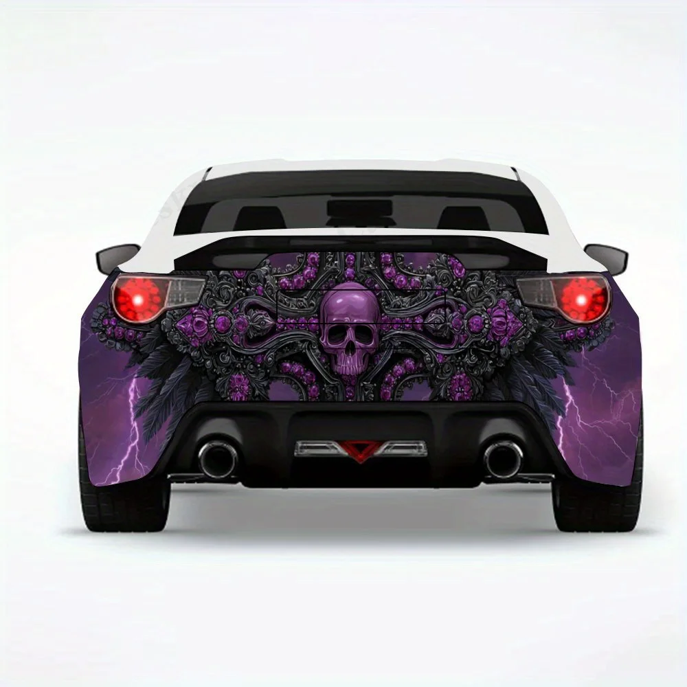 

Mysterious Purple Skull Cross Car Sticker,Automotive Car Vinyl Wraps for Decoration and Protection-Waterproof Self - Adhesive V