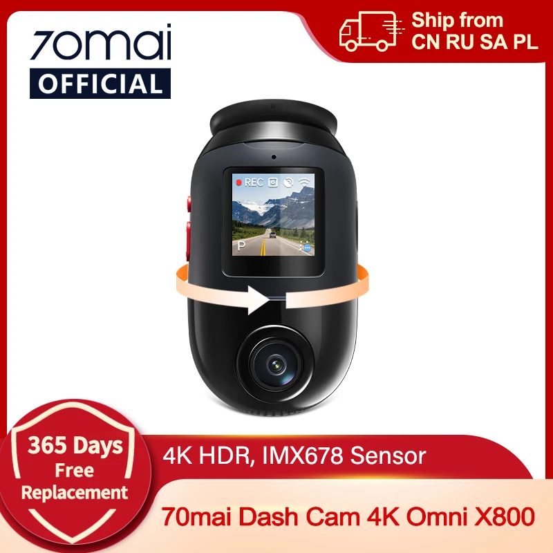 70mai Omni X800 4K Dash Cam 60fps Dual Channel