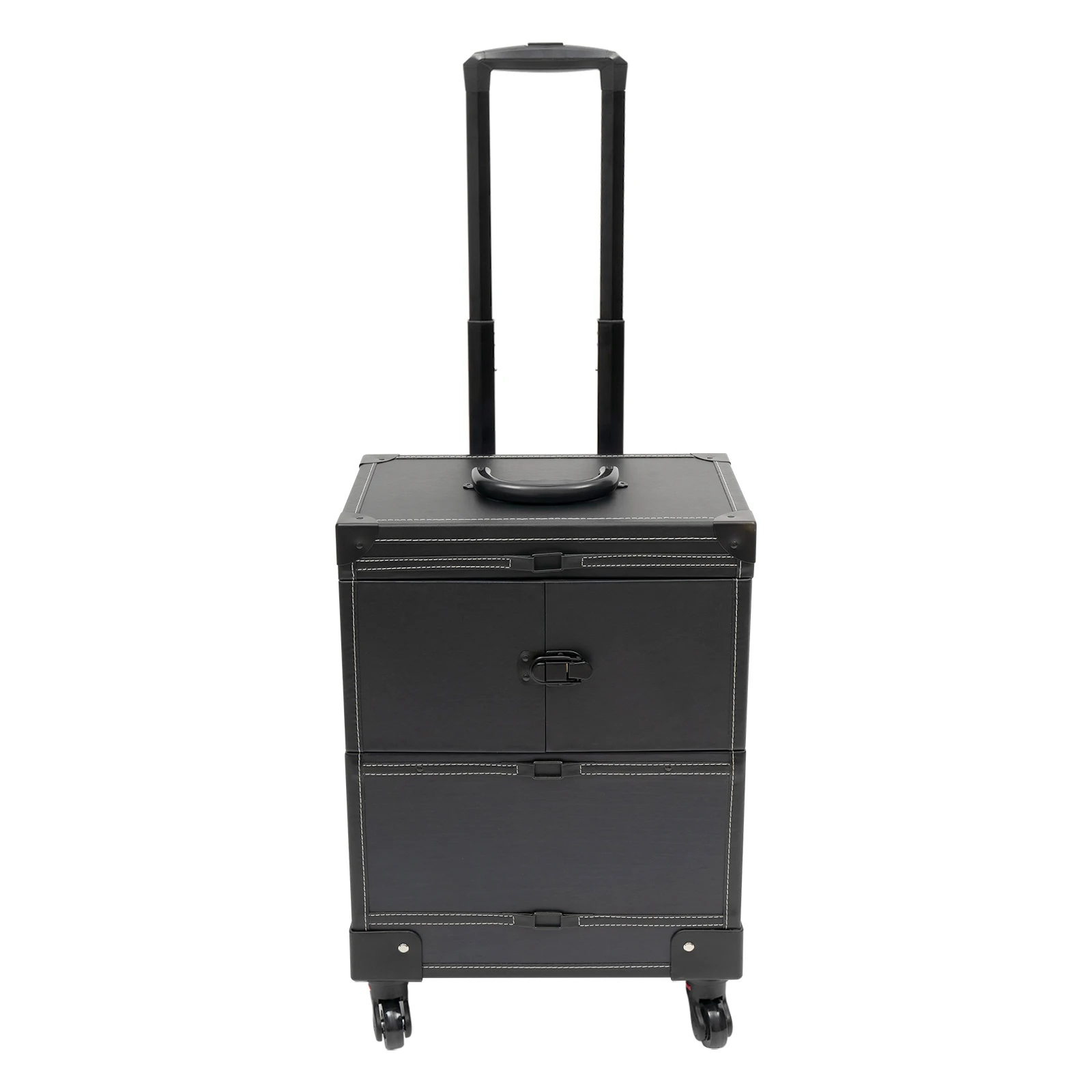 Professional Trolley Makeup Box Beauty Embroidery Nail Tool Box -Black