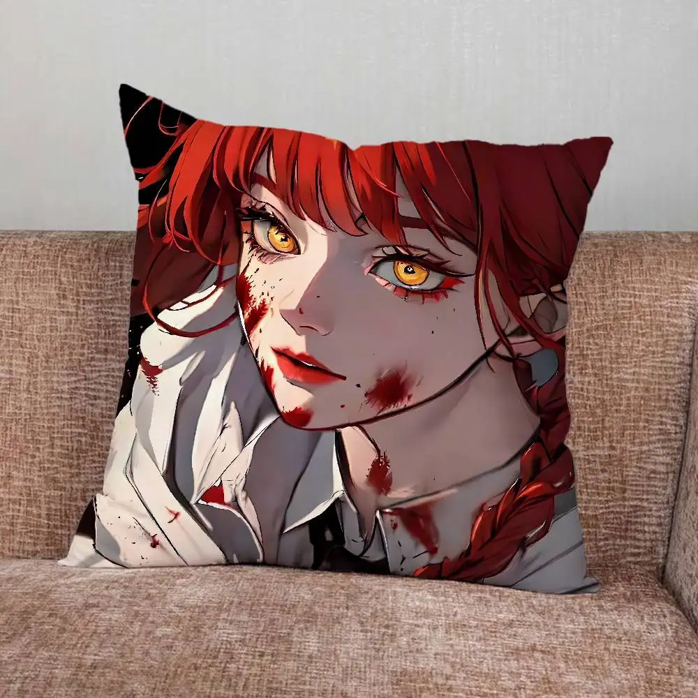 M-Makima Chainsaw Man Pillow Case Pillowcase Home Sofa Cushions Car Cushions Pillowcover Office Pillowshell Pillow