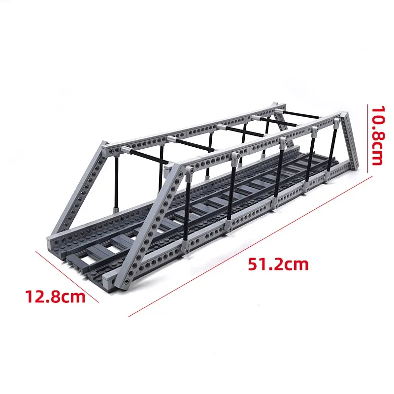 Building blocks City train track Single-layer bridge Railway track DIY scene Iron bridge scene accessories