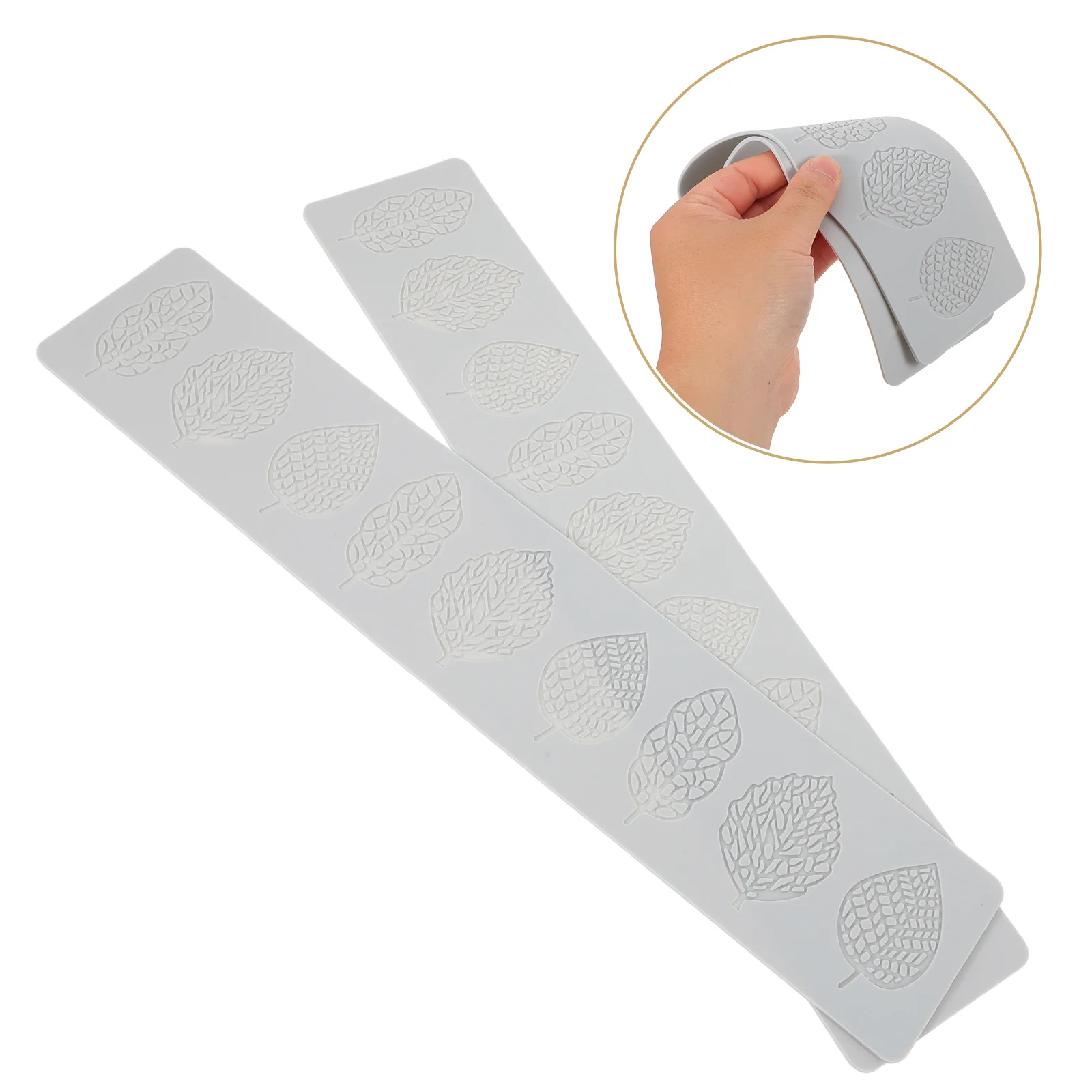 

2 Pcs Fondant Mold Dessert Molds Fall Leaf Silicone Decor Cake Printing Pastry Chocolate Baking Biscuit Pad