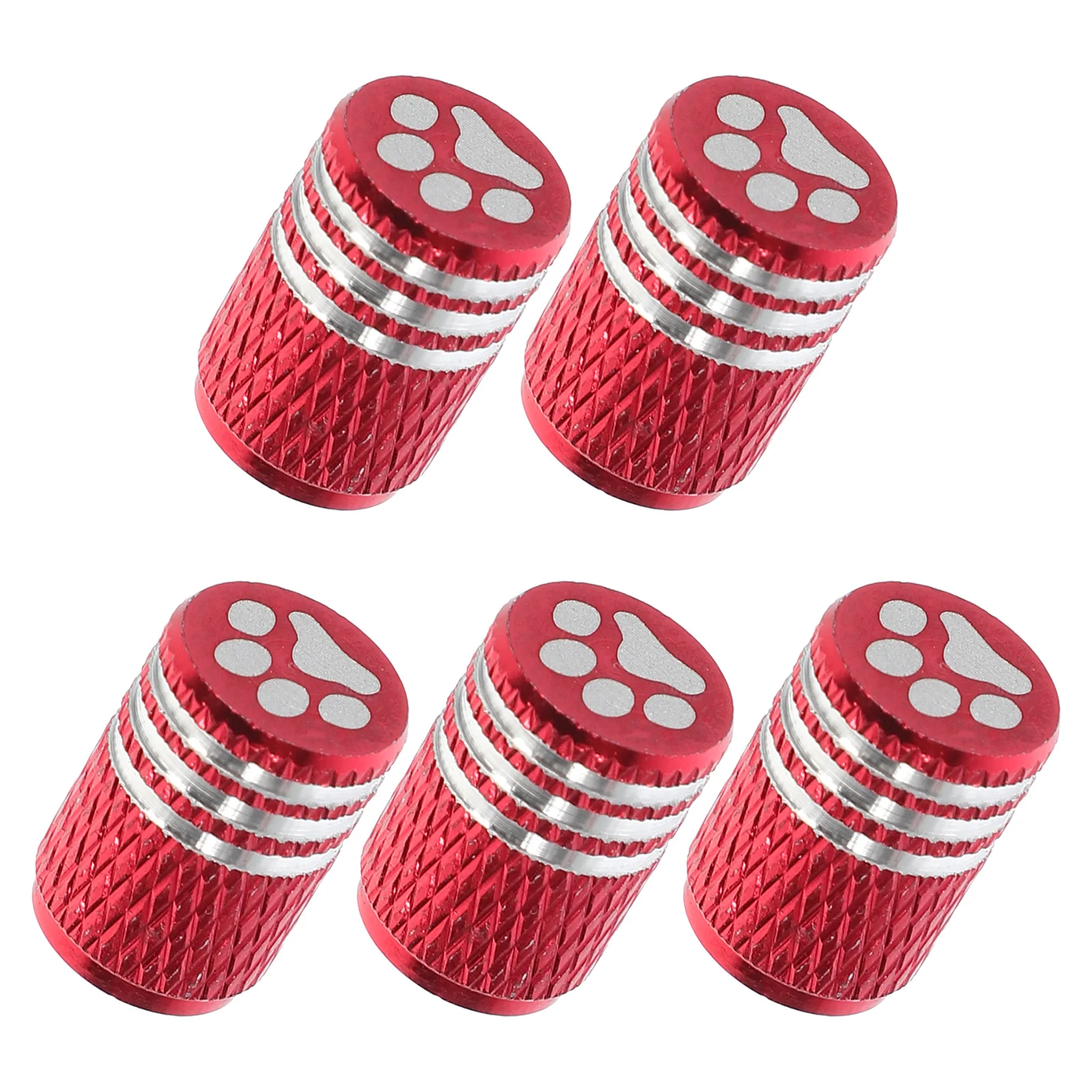 

5pcs Tire Valve Caps Colorful Dust Proof Car Accessories Red For Truck Motorcycle