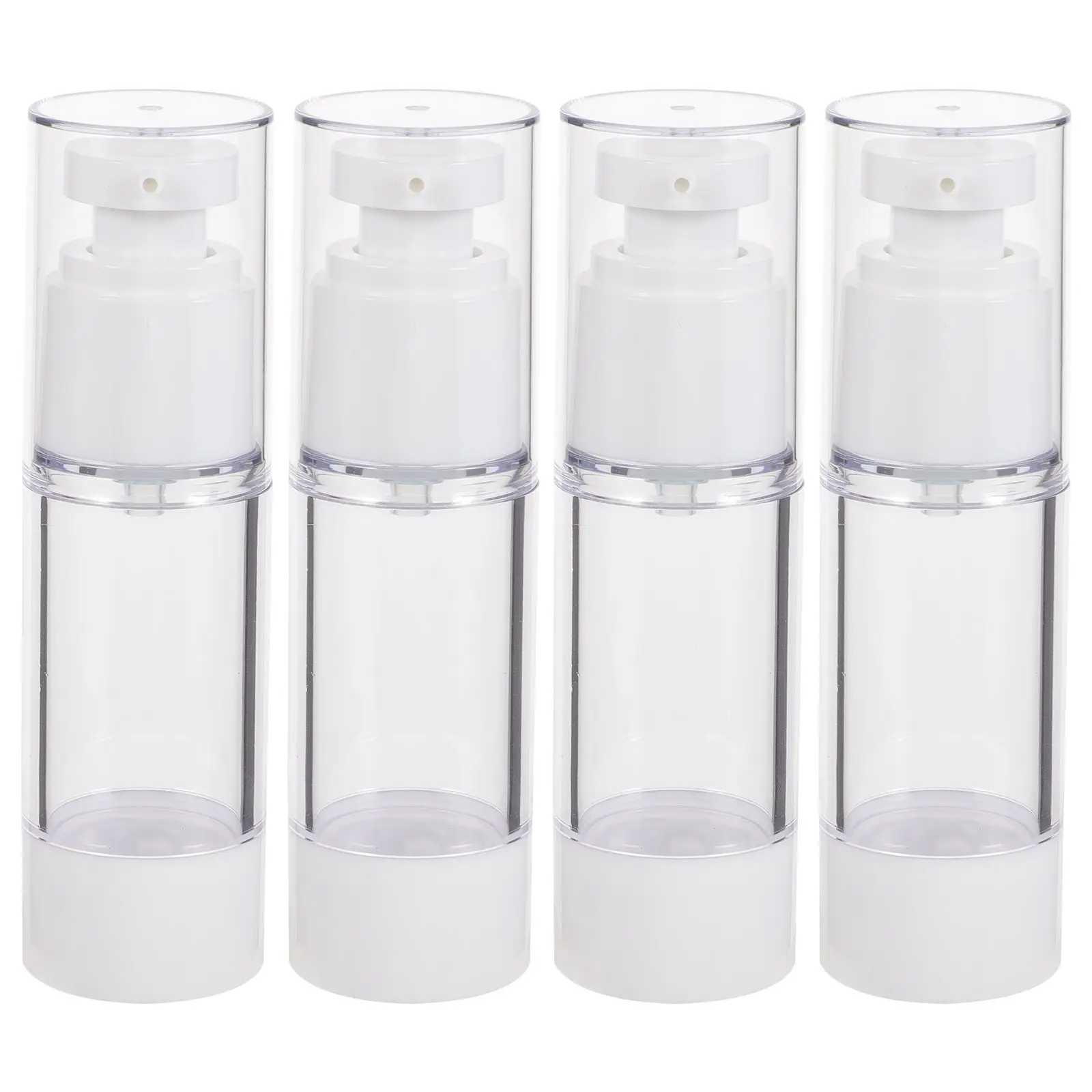 

4 Pcs Lotion Bottle Travel Portable Dispenser Empty Spray Bottles Vacuum Airless Plastic Durable Smooth Easy Refill Cleaning
