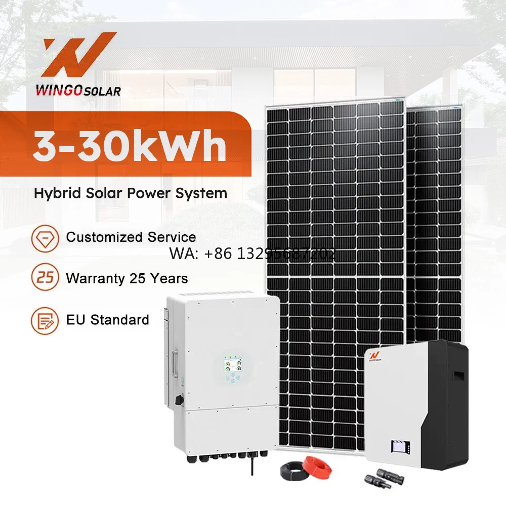 

Hybrid Solar System 5KW 10KW 15kw 20kw Home Solar Power System Complete Kit