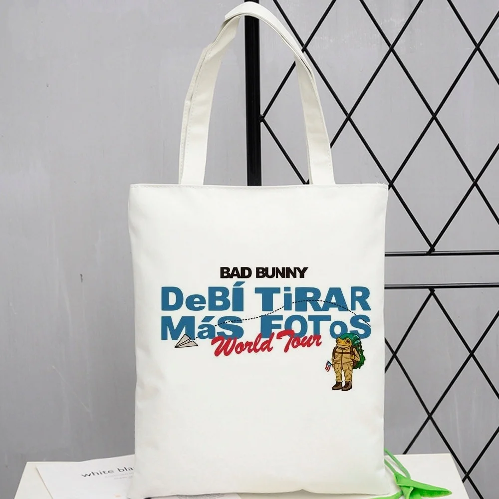 Bad Bunny tote bag shopper foldable einkaufstasche y2k canvas  woman