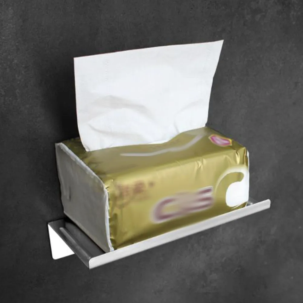 

Stainless Steel Paper Roll Holder Classic Tissue Organizer Phone Holder Glue Easy Install Bathroom Home Hotel Roll Paper Rack