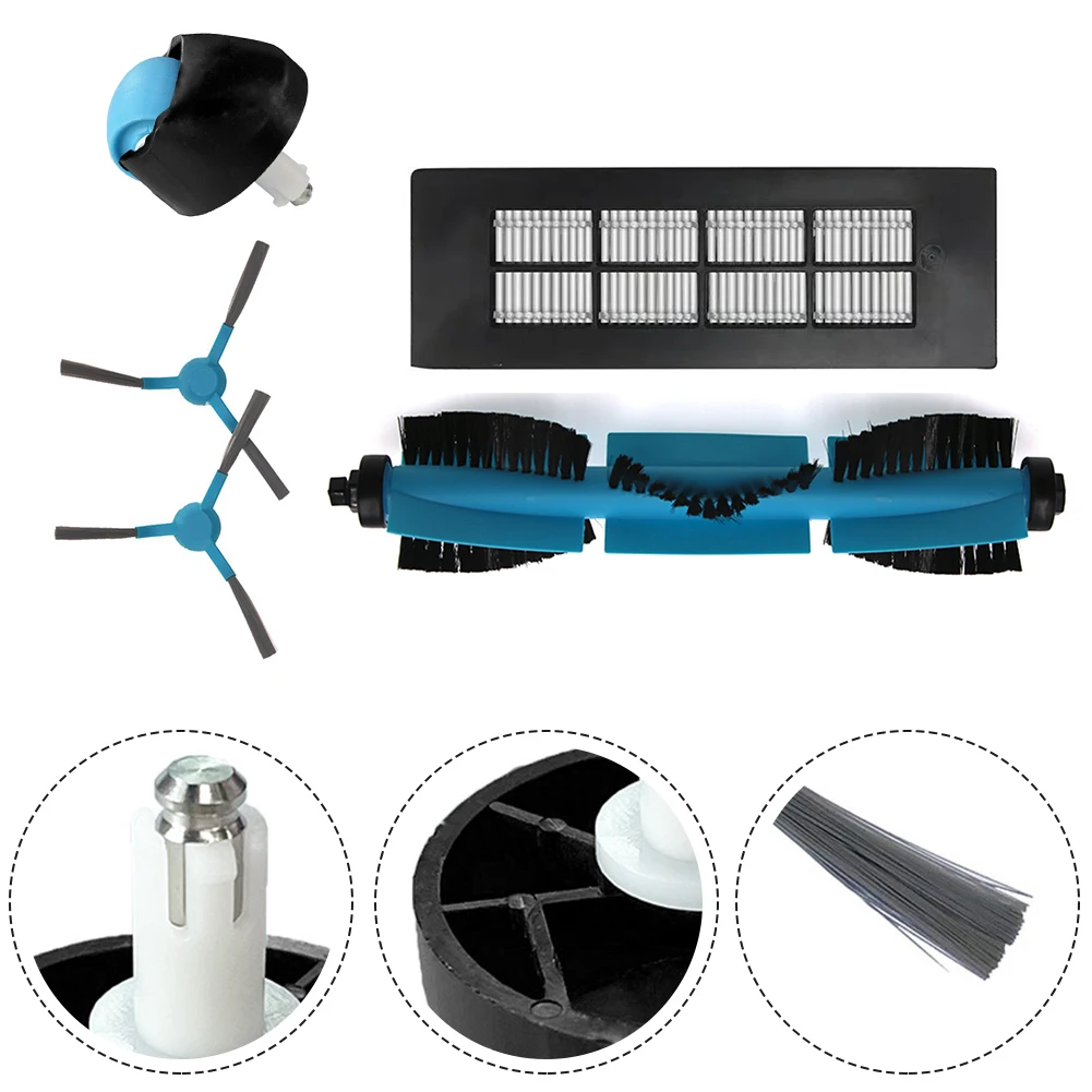 Hair Isolation and Dust Accumulation with Main Brush Filter Wheel for Conga 3090 3091 3092 Vacuum Cleaner Robot Set
