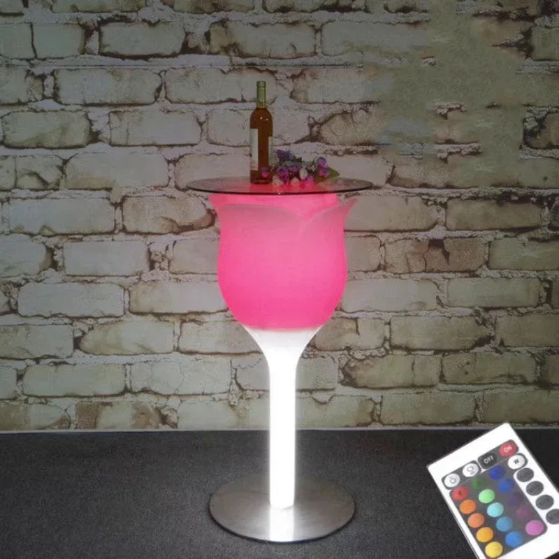 Cafe  bar interior furniture waterproof color changing counter table  light