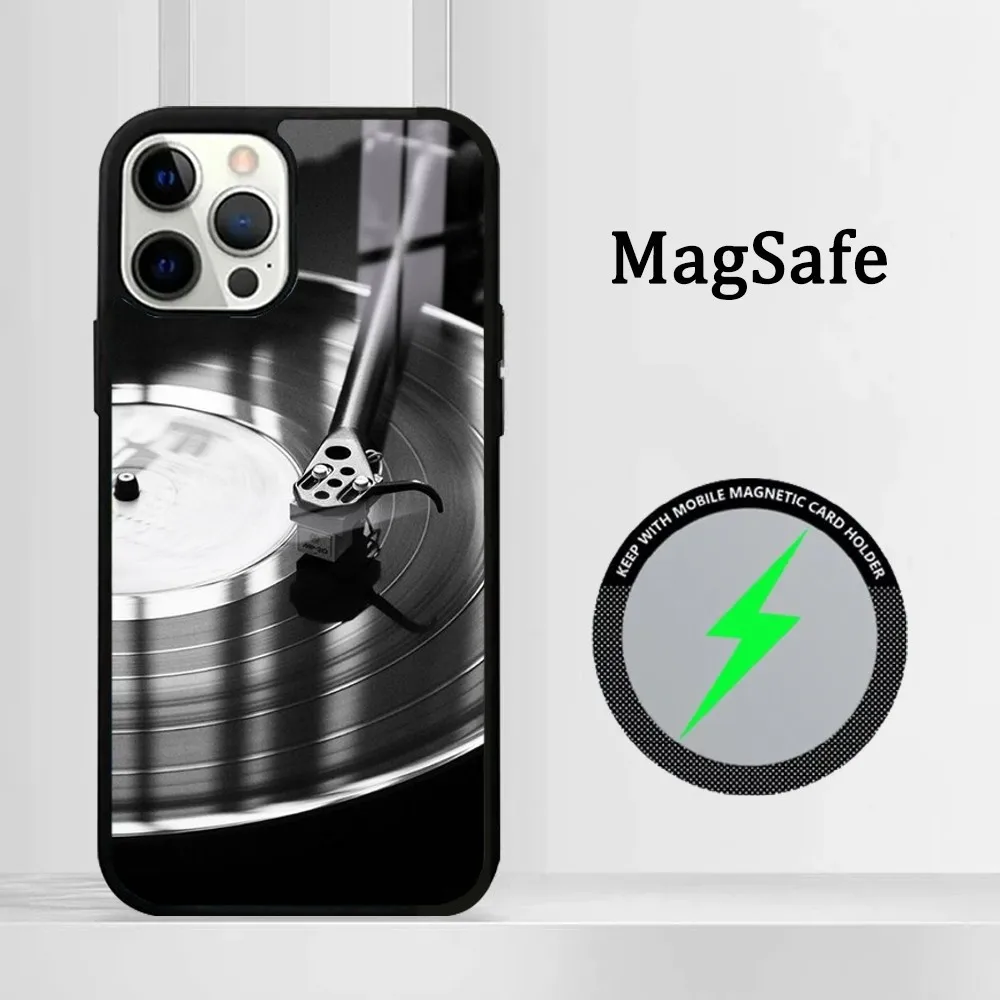 Classic Black Landscape Phone Case For iPhone 15 14 13 12 11 Pro Max Plus Mini Mirror Magnetic Cover