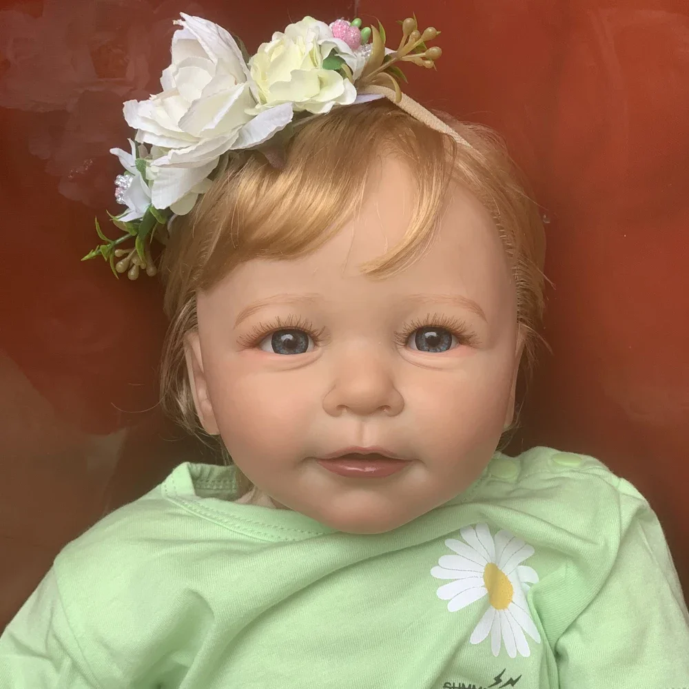 Bz人形-リアルなソフトシリコン生まれ変わった赤ちゃん人形、女の子のためのかわいいプレイハウスおもちゃ、手描きの3D肌、目に見えないベビードール55 cm