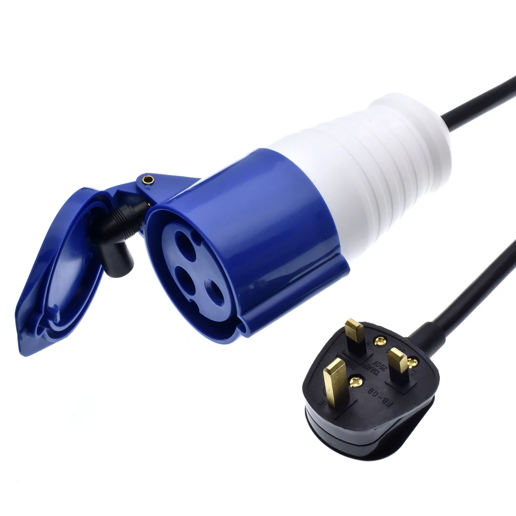 1PCS Mains Hook Up Converter Lead 13A Plug 16A Socket Adaptor For Caravan Camper Caravan Motorhome 3Pin 240V Car Accessories