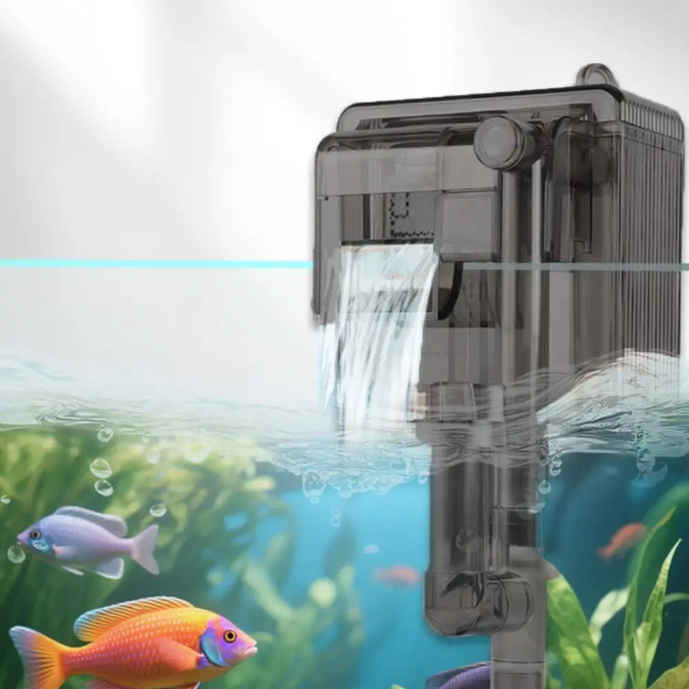 3-in-1 Wandmontierter Aquariumfilter Geräuscharm Einstellbare Durchflussrate Wasserfall-Filter USB Zirkulationsfilter Wasserpumpe für Zuhause – Detail 7