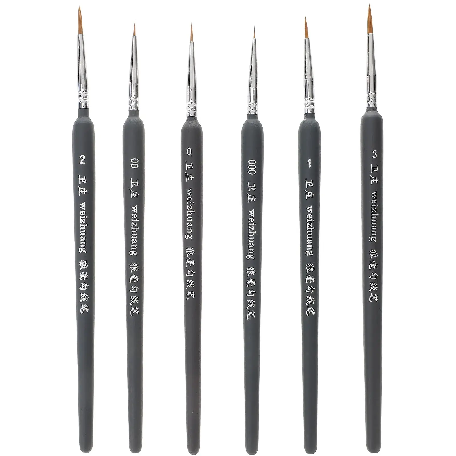 

6 Pcs Paint Brushes Set Durable Long Handle for Acrylic Watercolor Gouache Oil Painting Portable Travel Supplies