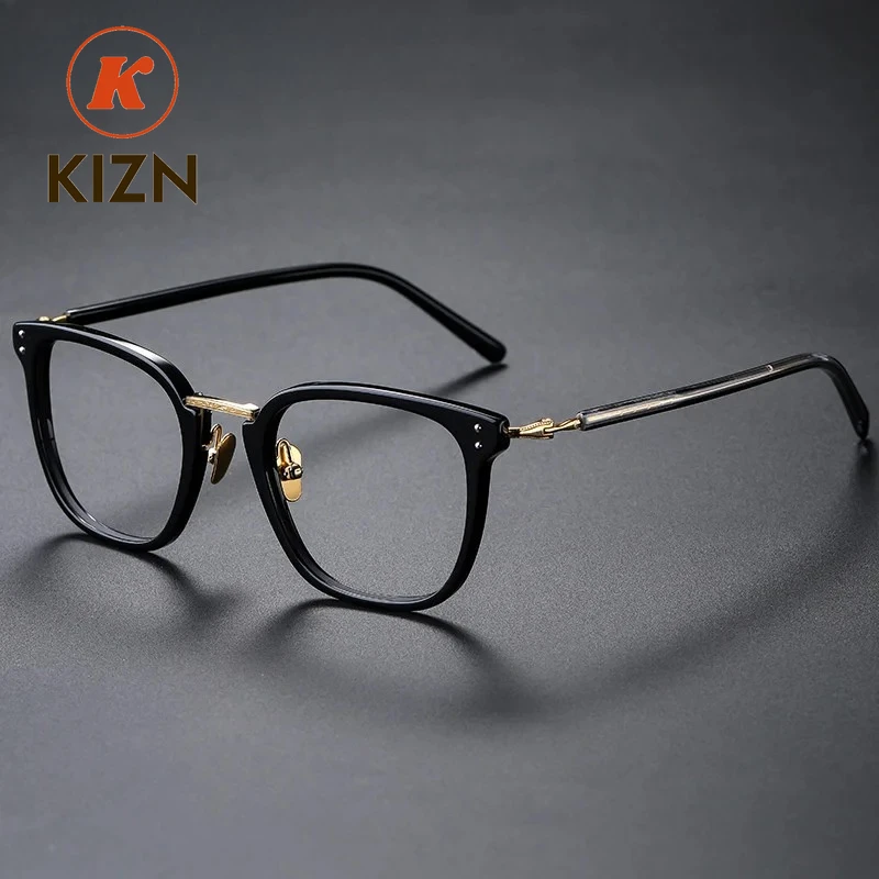 

KIZN ацетатные титановые очки в оправе мужские модные дизайнерские очки по рецепту очки оптические очки для близорукости женские дальнозоркие