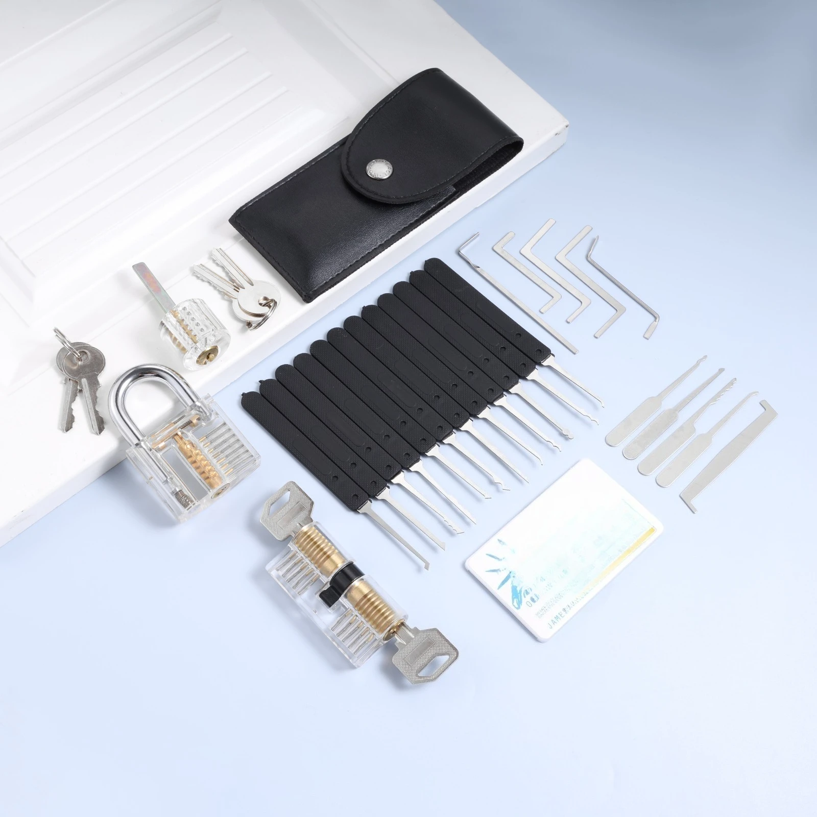 34Pcs Lock Set Picking Tools Waterproof Metal Lock Picking Training Set Transparent Locks with Keys Locksmith Supplies Hand Tool