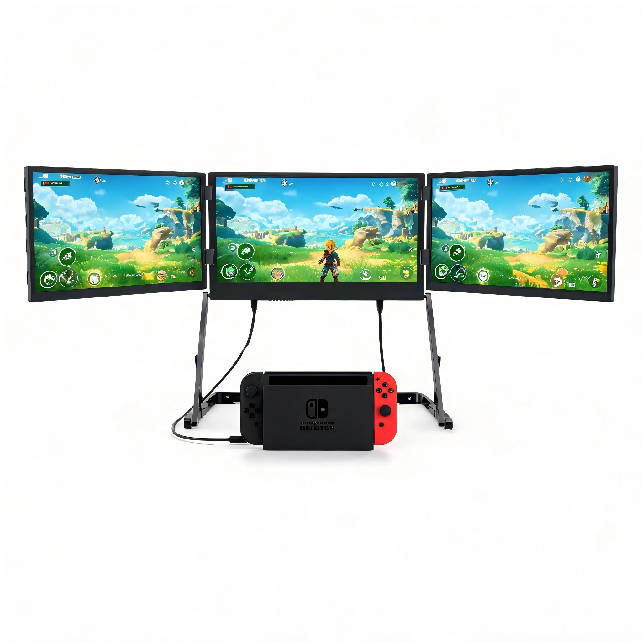 On-The-Go Triple IPS Portable Monitor 3 Screens 16 Inch 2.5K Aluminum Frame High Brightness for Outdoor Business Use
