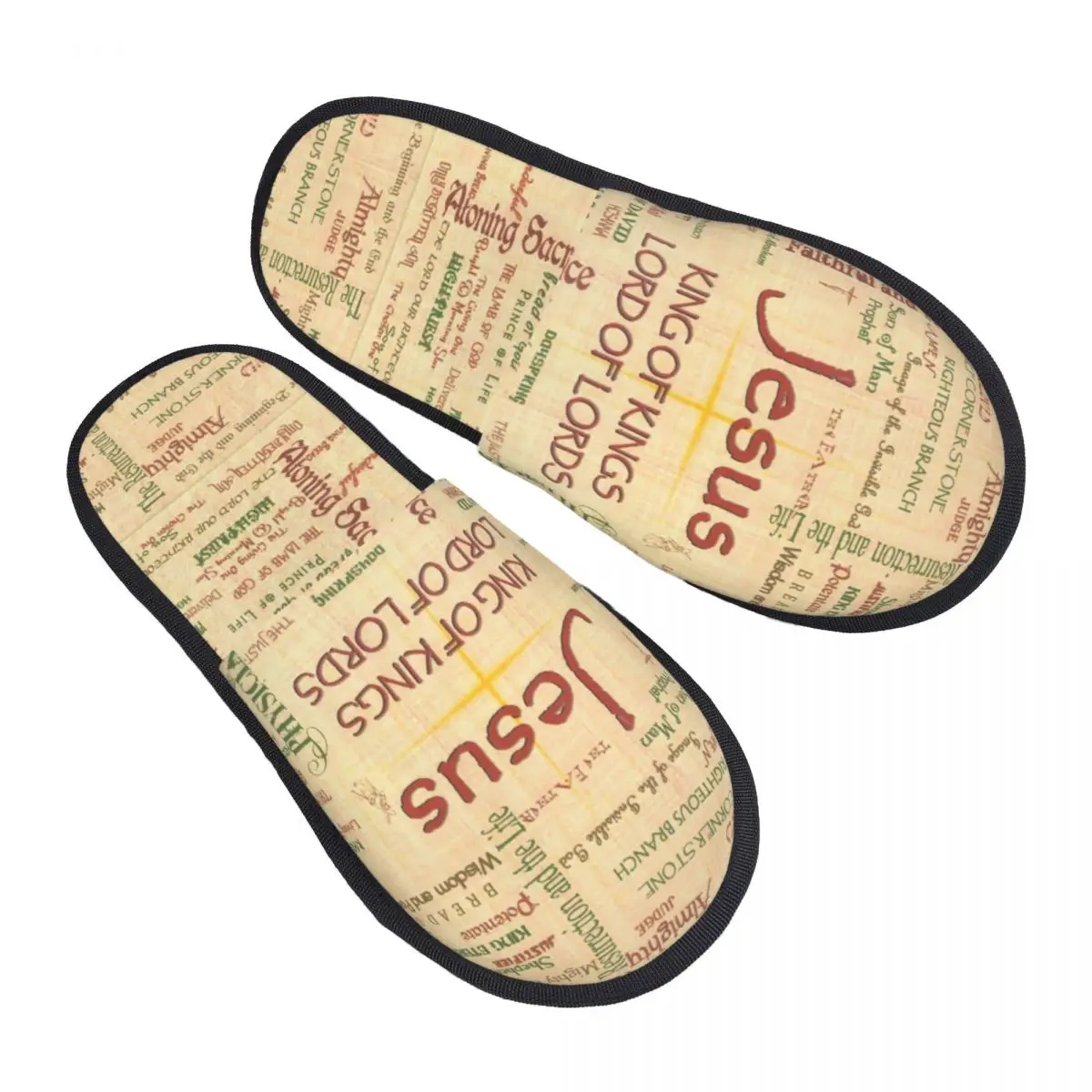 Custom Jesus Biblical References Soft Memory Foam House Slippers Women Christian Mercy Comfy Warm Anti-skid Sole Slipper