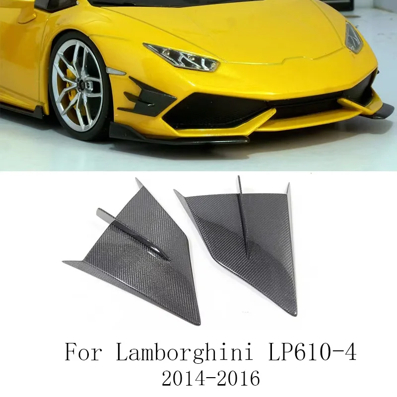 For 2014-2016 Lamborghini LP610-4, Real Carbon Fiber Front Bumper Canards Air Knife, Car Modification Parts
