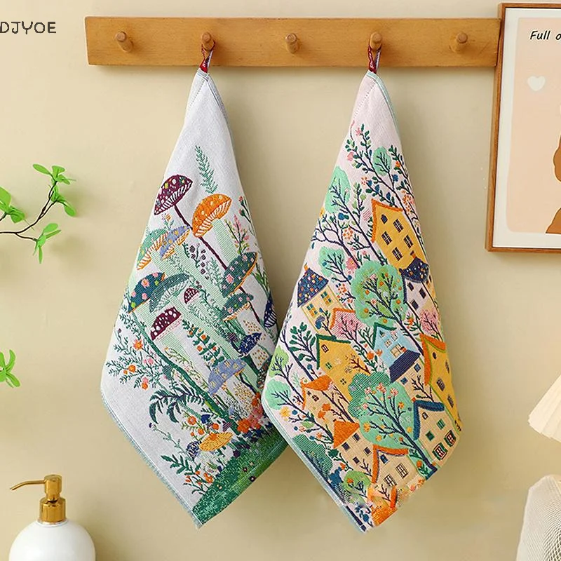 

DJYOIE 34x40cm Large Hand Towels 4-Layer 100% Cotton Gauze Quick-Dry Dishcloths, Decorative Tea Towels For Kitchen & Bathroom