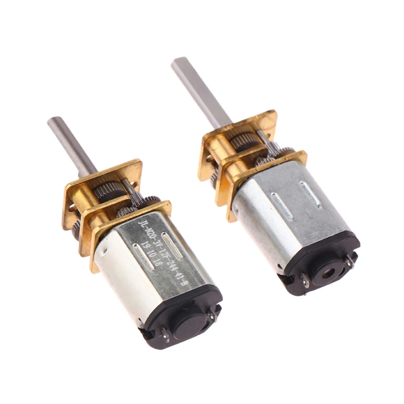 Mini Motor de engranaje de Metal N20 DC 3V-12V con rueda dentada, motores de CC de 60RPM, juguete reductor de caja de cambios totalmente de Metal de velocidad lenta