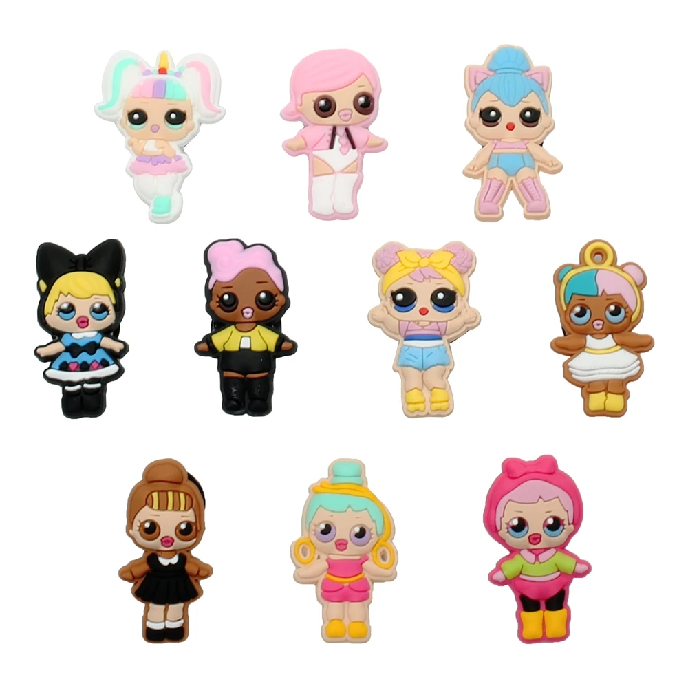 1-15pcs MINISO Surprise doll PVC Shoes Charm Shoes Charms Sandals Shoes Accessories Boys Girls DIY Shoe Buckle Fit Birthday Gift