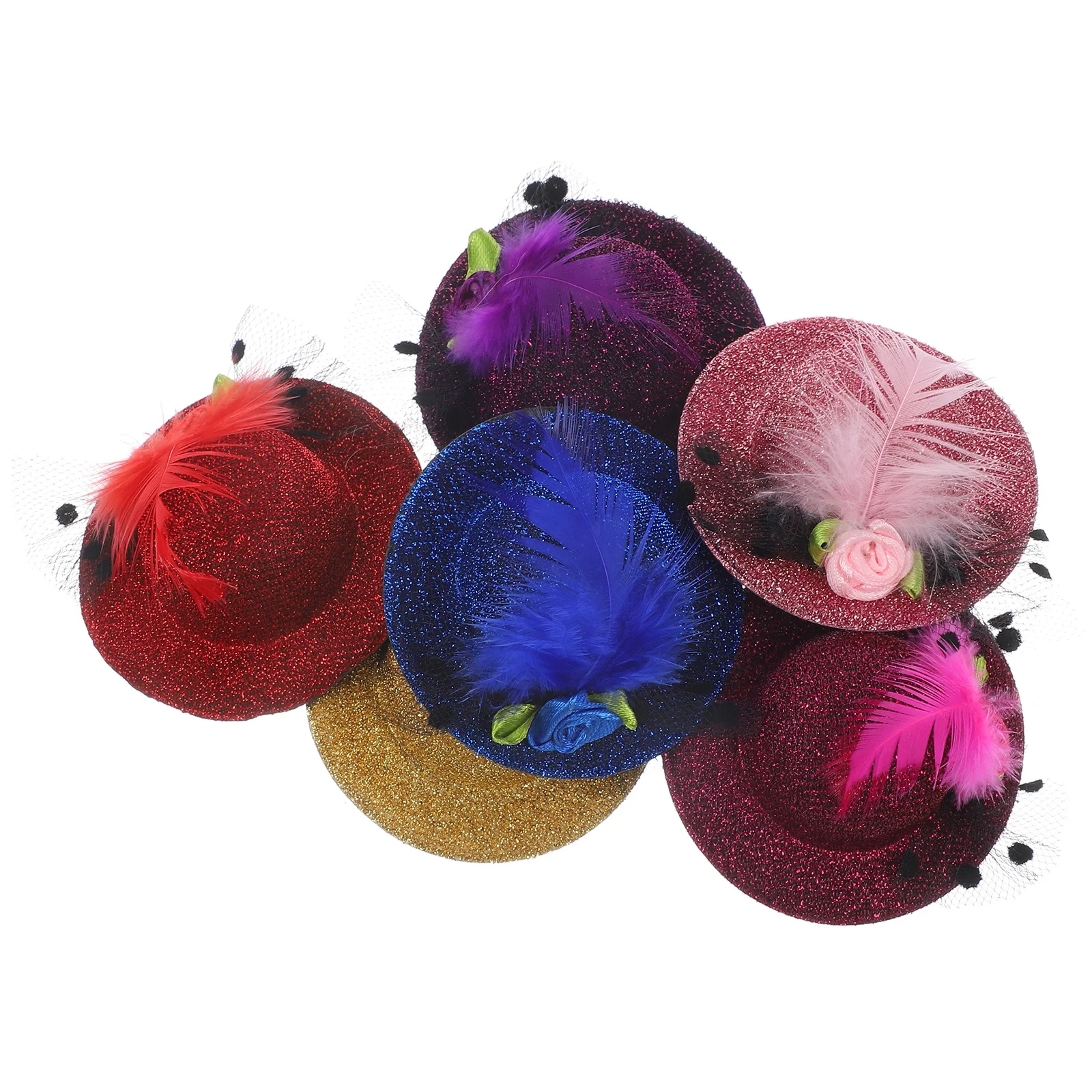 6 قطع من مشابك شعر القبعة الصغيرة، دبابيس شعر أنيقة على شكل بلوم، مشابك حفلات خفيفة الوزن، مشبك إكسسوارات شعر جميلة