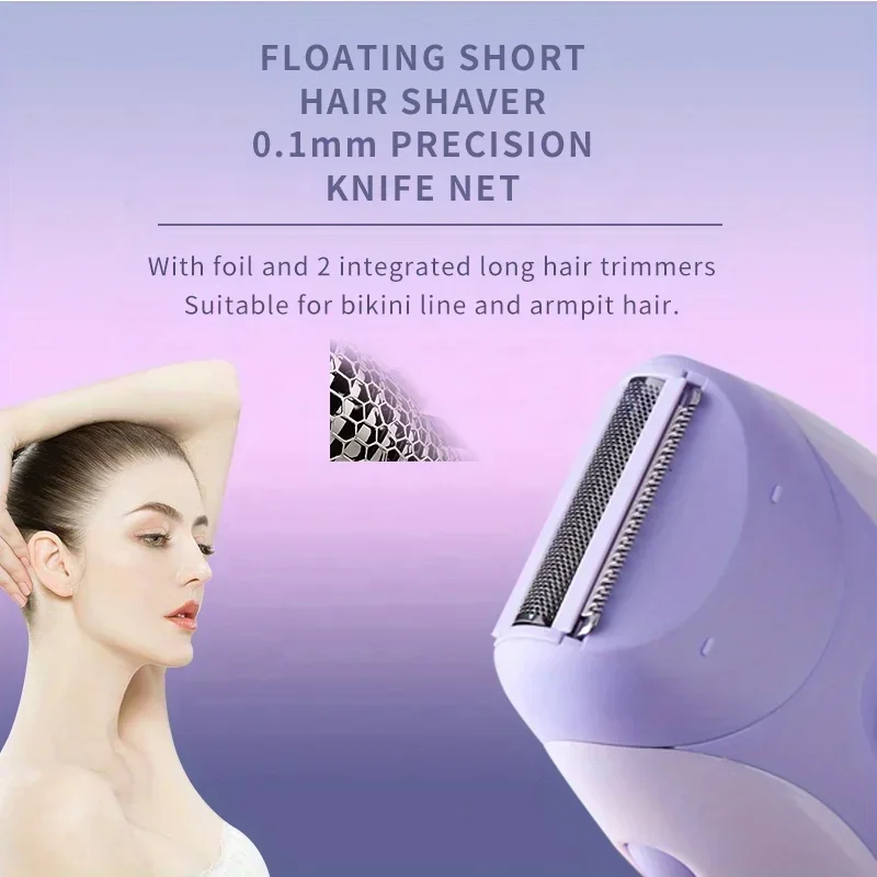 Kemei KM-6037Face Body Hair Removal Lady Bikini Trimmer Shaving Machine Rechargeable Women Epilator Electric Shaver Razor