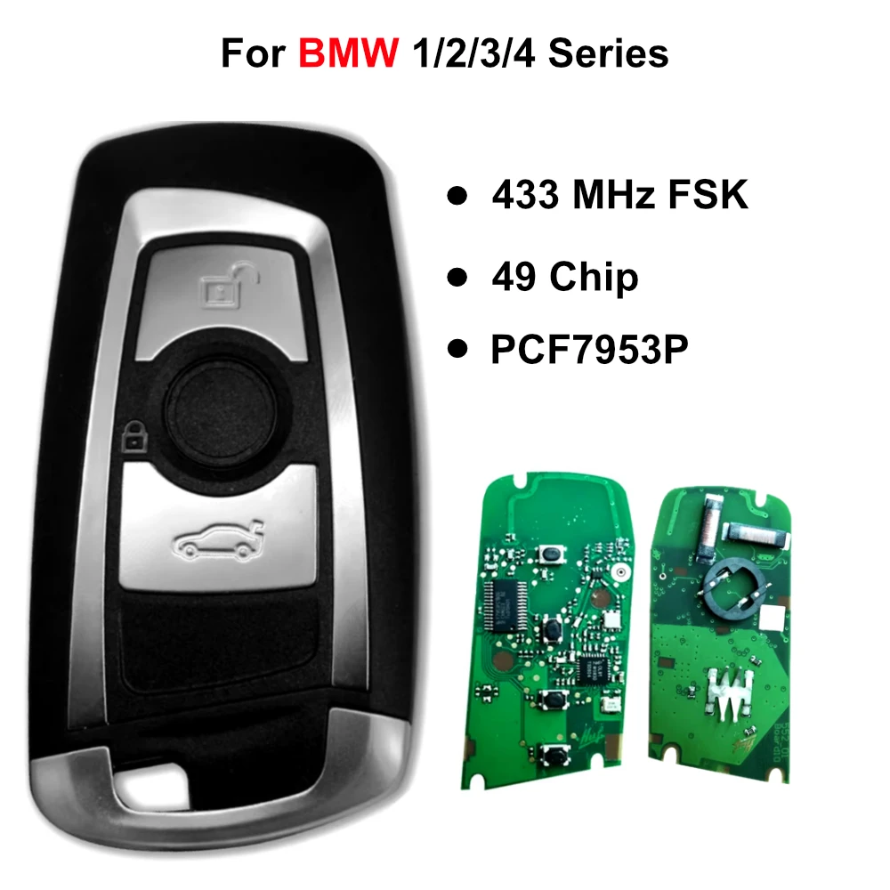 3 Button OEM Smart Key HUF5767 9312538 PCF7945P 49 CHIP 434.6MHz FSK For BMW 1/2/3/4 Series