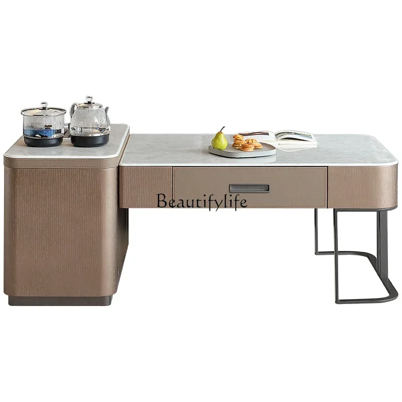 

Z.-*Italian minimalist kung fu tea table, integrated tea making, household kettle, high-end marble tea table