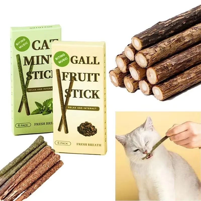 1-4 Boxen Natürliche Katzenminze-Sticks: Universelles Katzenzahnreinigungs-Minzstab-Set, Stimulierende Silberrebe-Stäbchen für Katzen, Lustiges Katzenspielzeug