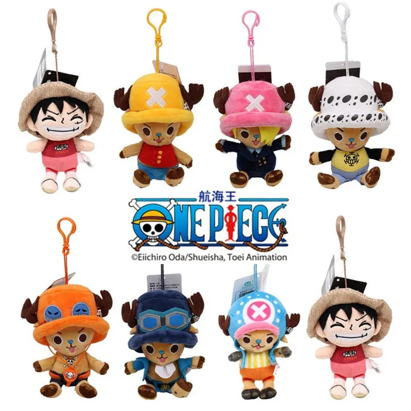 

100% Genuine One Piece Pirates One Piece Peripherals Chopper Luffy Dolls Toy Dolls Car Keychains Bags Small Pendants