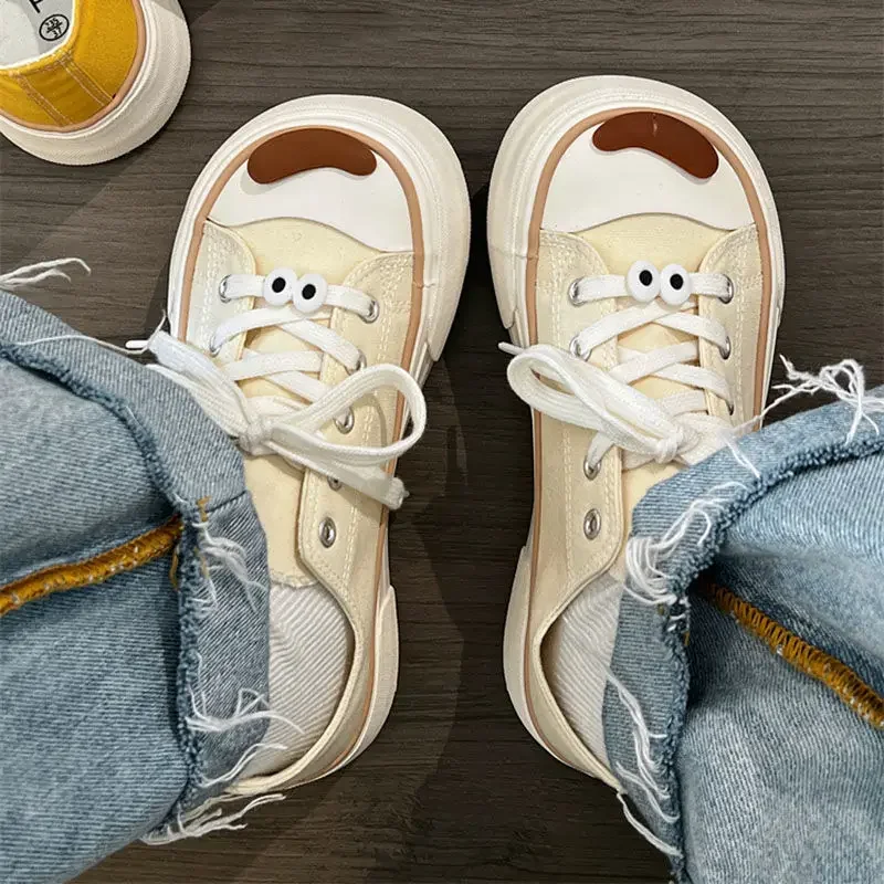 

Platform Sneakers Femme Kawaii Women Vulcanize Shoes Spring Summer 2024 Casual Cute Flat Vintage Footwear Sports Tennis Female