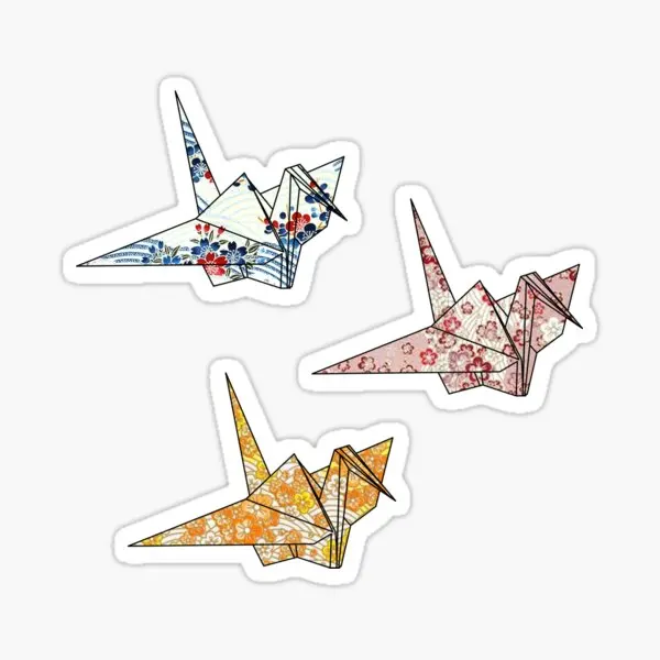 Little Origami Cranes Pack  5PCS Stickers for Cartoon Kid Window Car Print Stickers Cute Decor  Background Room Living Room