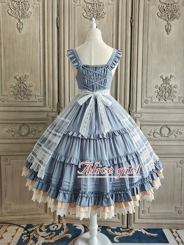 Robe Lolita Camellia Bloom Cla avec voile, Jsk élégant, Alice Girl