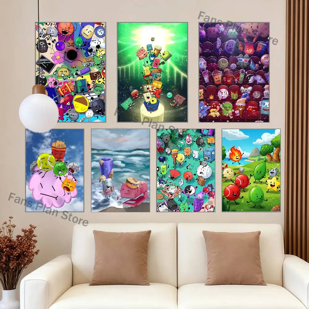 Bfdi B-Battle For Dream Island Poster Prints Wall Art Picture Painting Gift Living Room Restaurant Bar Large Dec Sticker