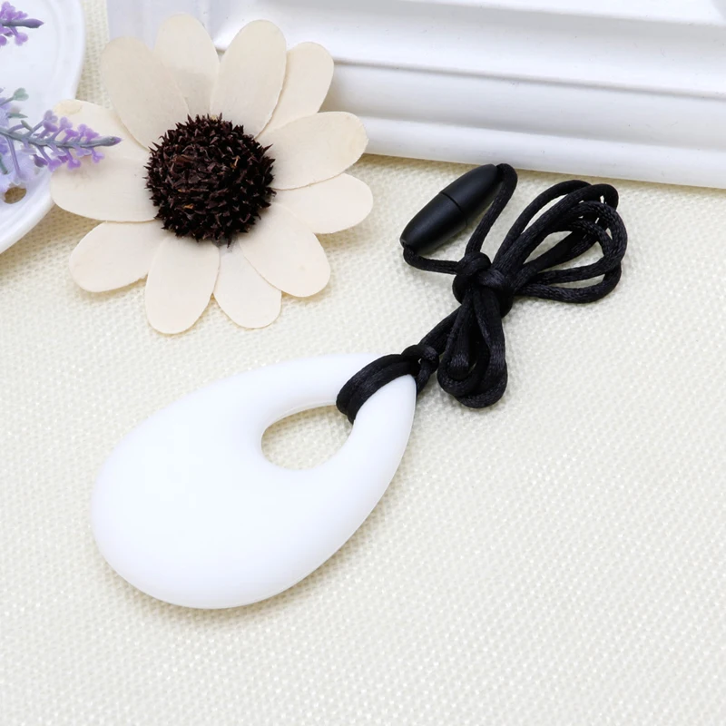 Silicone Teardrop Pendant Baby Teething Necklace Teether Autism Sensory Chewing