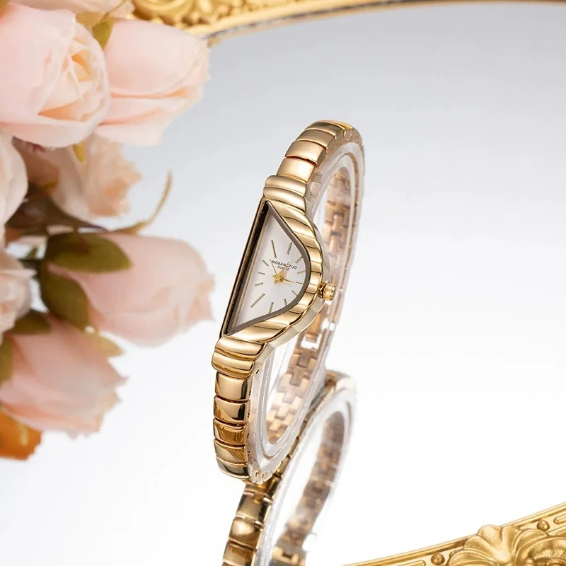 2026 Light Luxury Brand Women Watch Irregular Half circle Triangle Waterproof Ladies Creative Fashion Premium Quartz Clock Watch