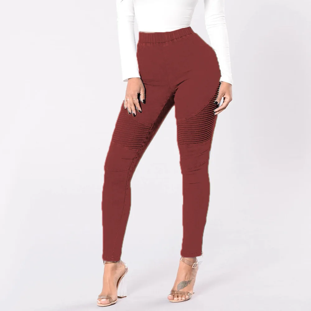 Pantalones de lápiz para mujer, Leggings ajustados con cremalleras de dobladillo, pantalones casuales ajustados para mujer europea y americana