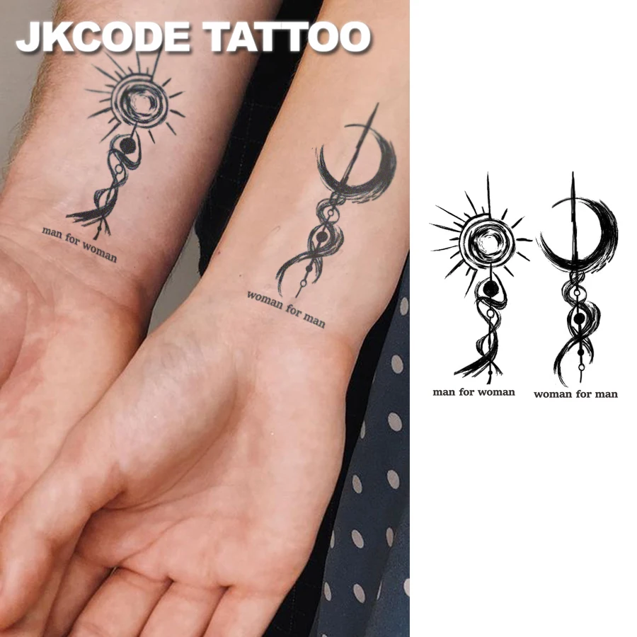 Couple Tattoo - Herbal Tattoo Ancient Viking Peace Script Totem 
