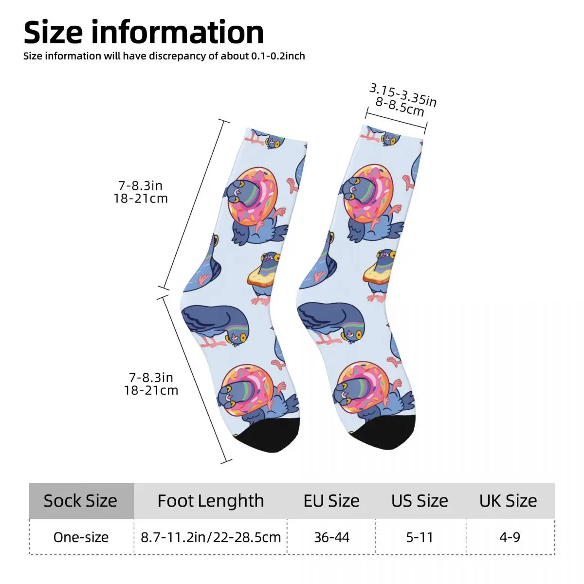 All Seasons Crew Stockings Pigeon Design Socks Crazy Hip Hop Long Socks for Men Women Valentine's Day Gifts
