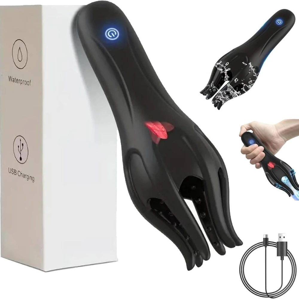 Automatic Glans Stimulator Vibrator for Men 10 Modes Penis Trainer Delay Masturbator Male Oral Sex Toy Waterproof Wave Therapy