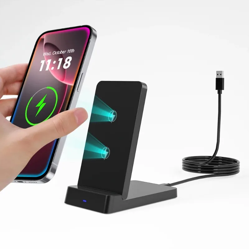 

Dual Coil Vertical Wireless Fast Charger Stand Charging Dock For iPhone 17 16 15 14 13 12 Samsung S26 S25 S24 S23 S22 S21 Phone