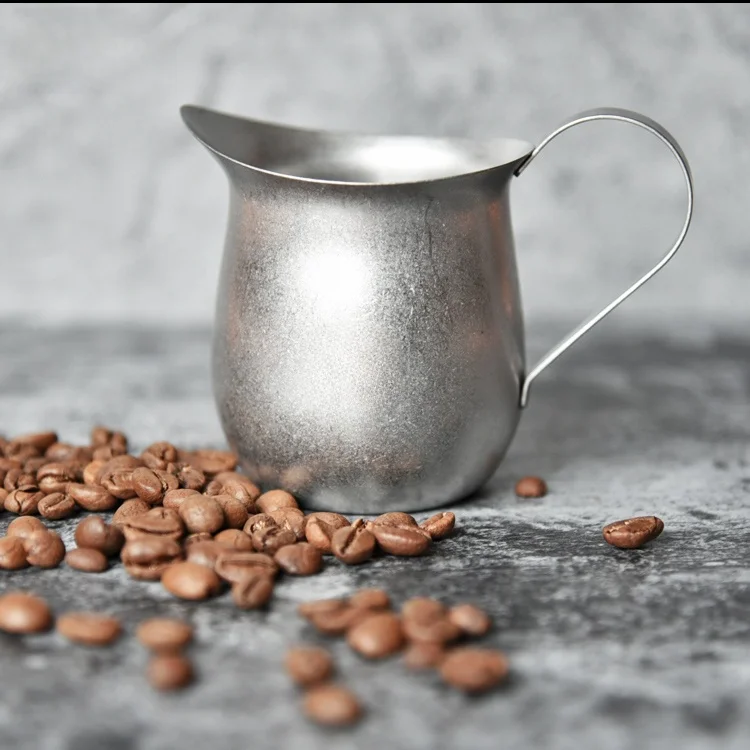 

Silver Matte Stainl Steel Coffee Milk Cup Crer Pot AO Brand Dining Coffee Utensils Small Milk Cup Set