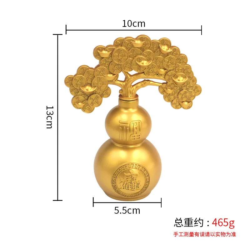 

Lucky Gourd Ornament Fortune Office Living Room Entrance Wine Cabinet Light Luxury Chinese Style Decoration Money Tree
