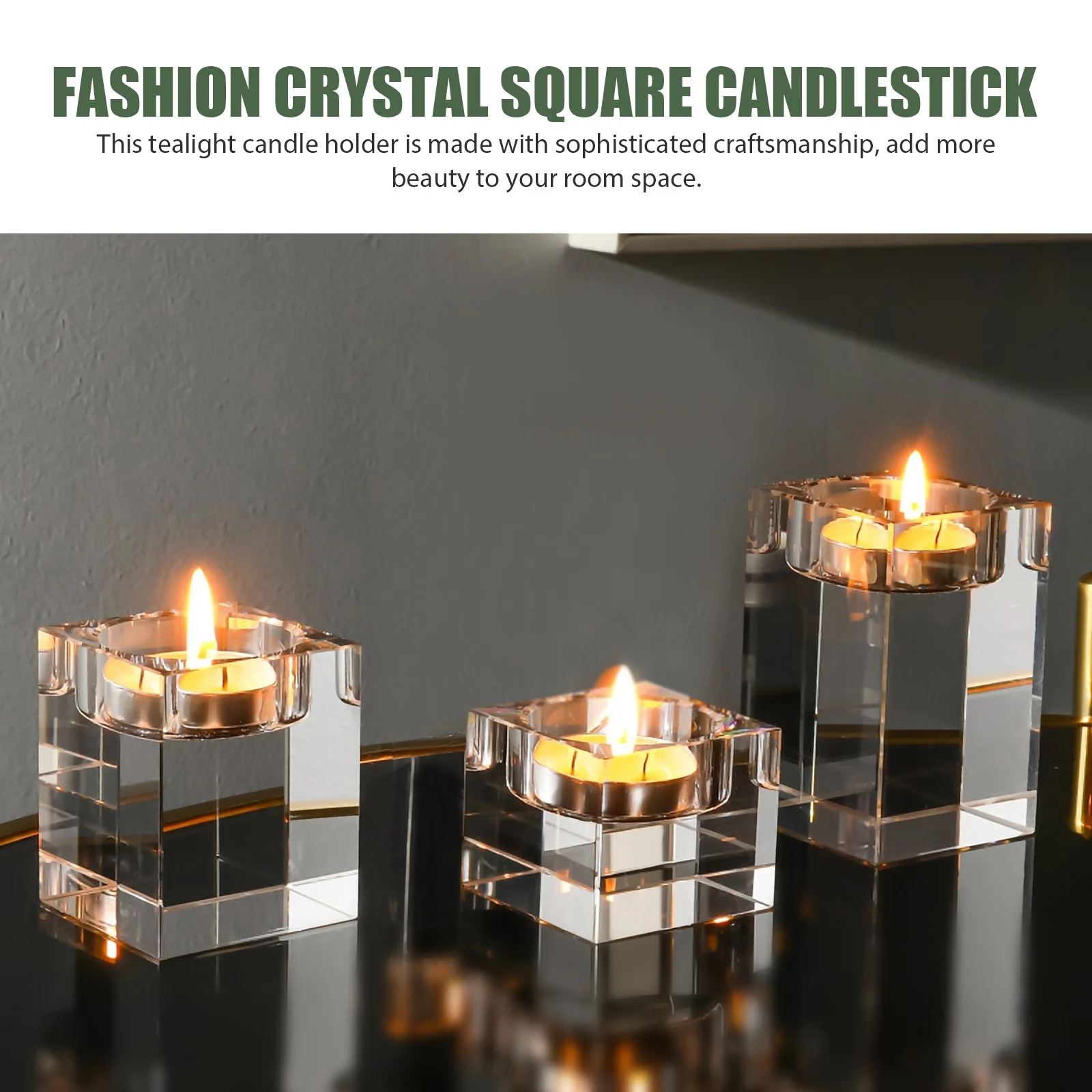 

3Pcs Crystal Holder Votive Tealight Stand for Wedding Dining Room Table Centerpiece Romantic Decorative Home Accent